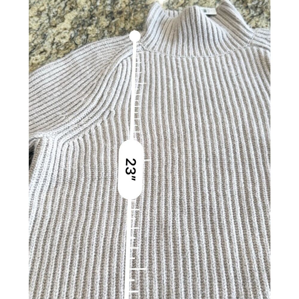 Ann Taylor Beige Heavy Knit Ribbed Mock Neck Tunic Sweater NEW Size Medium - Picture 8 of 10